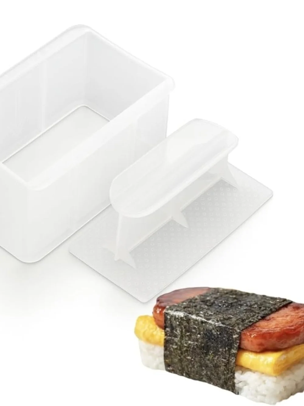 Plastic Spam Musubi Mold - Translucent White Rice Press Japanese Musubi Maker
